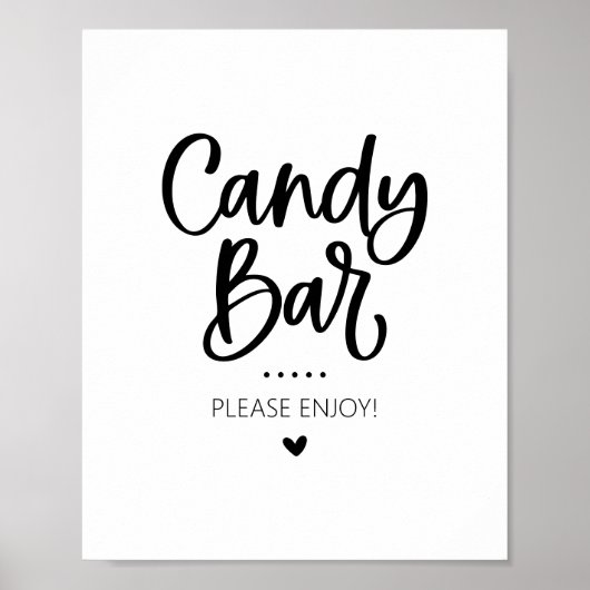 Candy Bar Party Favor Sign ポスター (正面)