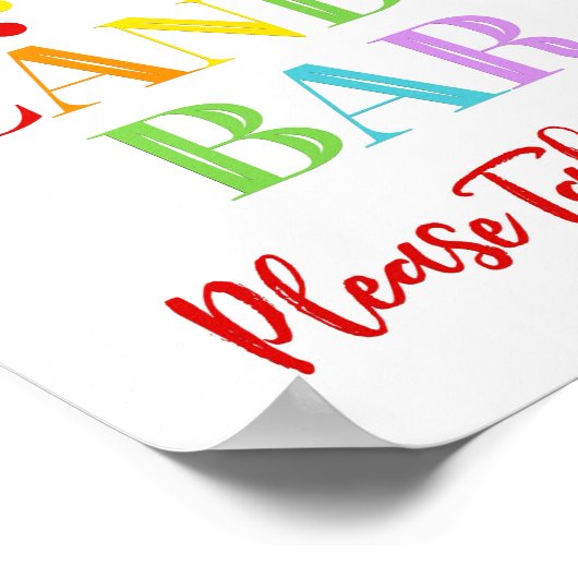 Candy Bar Sign Rainbow Confetti ポスター (角)