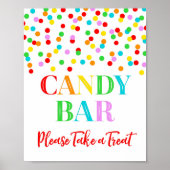 Candy Bar Sign Rainbow Confetti ポスター (正面)