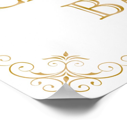 Candy Bar Wedding Sign | Modern Calligraphy ポスター (角)