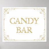 Candy Bar Wedding Sign | Modern Calligraphy ポスター (正面)
