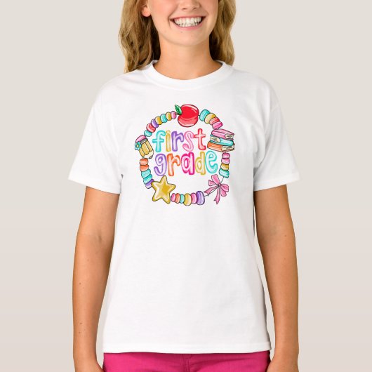 Candy Bracelet Colorful First Grade Tシャツ (正面)