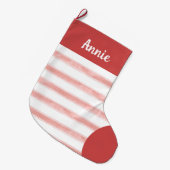 Candy Can Red & White Stripe Vintage Christmas ラージクリスマスストッキング (正面 (吊り時))