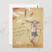 Candy Candyヴィンテージイリューションこんにちははがき ポストカード (正面/裏面)