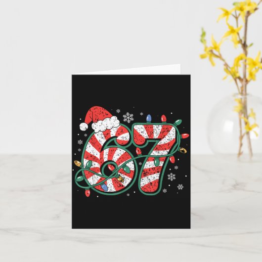 Candy Cane 67 Funny Christmas 67 Six Seven Candy C カード (黄色い花)