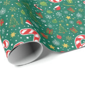 Candy Cane 6-7 Meme Christmas Doodles ラッピングペーパー (ロールコーナー)