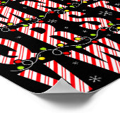 Candy Cane Alphabet Christmas Lights Teacher Schoo ポスター (角)