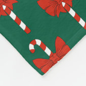 Candy Cane and Bow フリースブランケット (角)