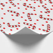 Candy Cane and Polka Dot Christmas Pattern ラッピングペーパー (角)