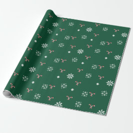 Candy Cane and Snowflakes Wrapping Paper ラッピングペーパー
