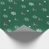 Candy Cane and Snowflakes Wrapping Paper ラッピングペーパー (角)