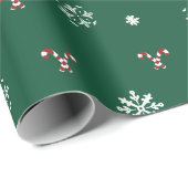 Candy Cane and Snowflakes Wrapping Paper ラッピングペーパー (ロールコーナー)