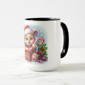 Candy Cane Bear" – Adorable Baby Bear Christmas To マグカップ (正面右)