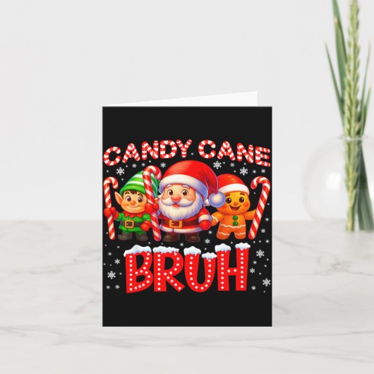 Candy Cane Bruh Cute Santa Elf Christmas Xmas Boy  カード (正面)