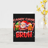 Candy Cane Bruh Cute Santa Elf Christmas Xmas Boy  カード (黄色い花)