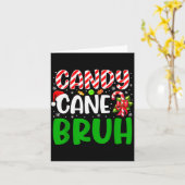 Candy Cane Bruh Funny Christmas Family Matching Xm カード (黄色い花)