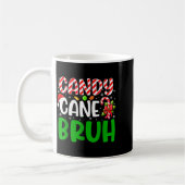 Candy Cane Bruh Funny Christmas Family Matching Xm コーヒーマグカップ (左)