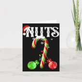 Candy Cane Chest Nuts Couples Funny Chestnuts Xmas カード (正面)