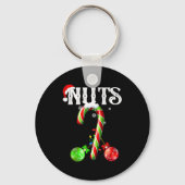 Candy Cane Chest Nuts Couples Funny Chestnuts Xmas キーホルダー (正面)
