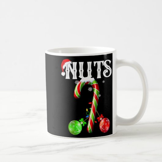 Candy Cane Chest Nuts Couples Funny Chestnuts Xmas コーヒーマグカップ (右)