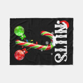 Candy Cane Chest Nuts Couples Funny Chestnuts Xmas フリースブランケット (正面(横))
