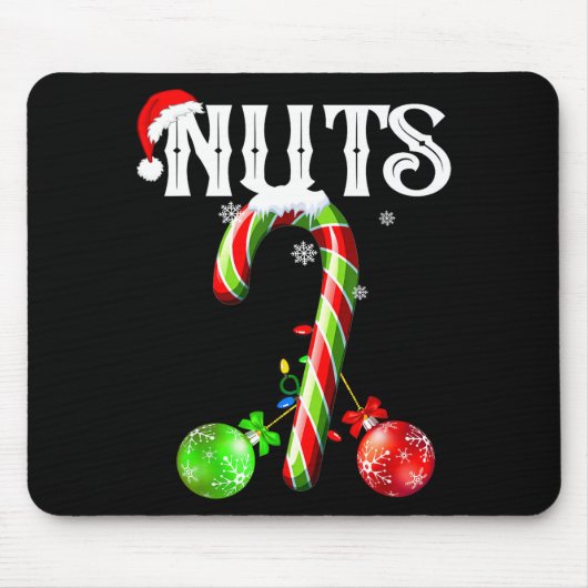 Candy Cane Chest Nuts Couples Funny Chestnuts Xmas マウスパッド (正面)