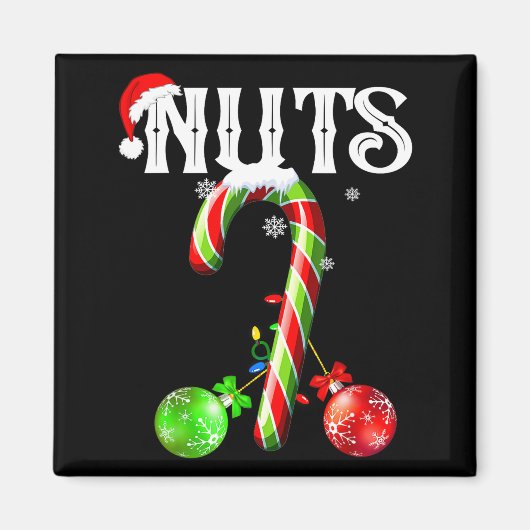 Candy Cane Chest Nuts Couples Funny Chestnuts Xmas マグネット (正面)