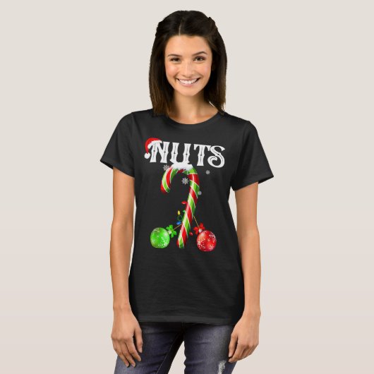 Candy Cane Chest Nuts Couples Funny Chestnuts Xmas Tシャツ (正面フル)
