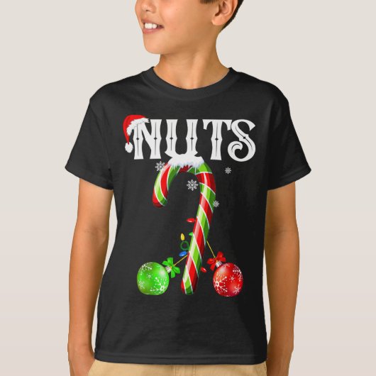 Candy Cane Chest Nuts Couples Funny Chestnuts Xmas Tシャツ (正面)