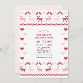 Candy Cane Chic Ugly Sweater Christmas Party 招待状