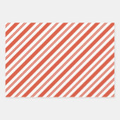 Candy Cane Chorus Diagonal Flat Sheet Set of 3 ラッピングペーパーシート (正面2)