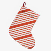 Candy Cane Chorus-Stripe-Diagonal ラージクリスマスストッキング (正面 (吊り時))