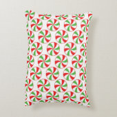 Candy Cane Christmas Candy Printed Throw Pillow アクセントクッション (裏面(縦))
