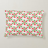 Candy Cane Christmas Candy Printed Throw Pillow アクセントクッション (裏面)