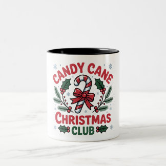 Candy Cane Christmas Club Festive Holiday & Wint ツートーンマグカップ