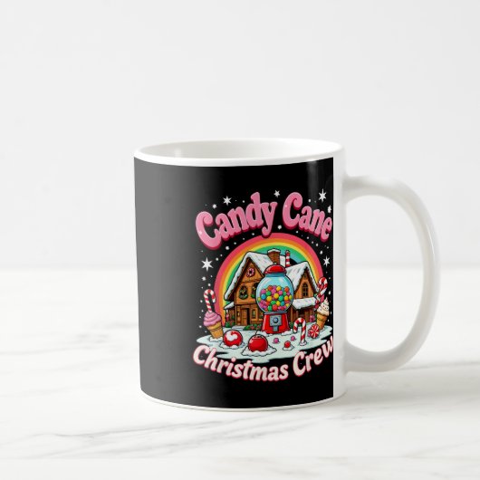 Candy Cane Christmas Crew House Candy Security Can コーヒーマグカップ (右)