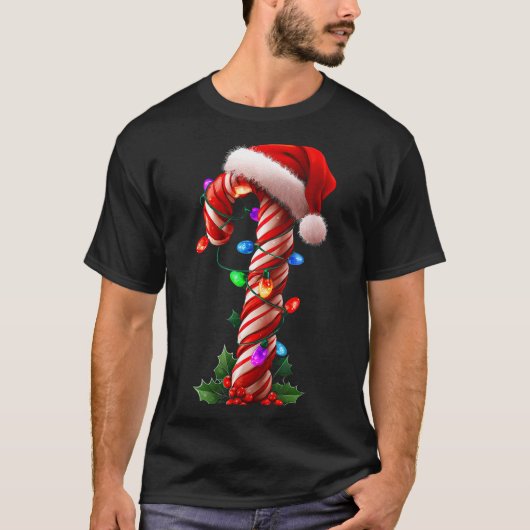 Candy Cane Christmas Design Boys Girls Kids Adults Tシャツ (正面)