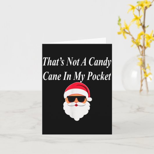 Candy Cane Christmas Funny Naughty Dirty Raunchy G カード (黄色い花)