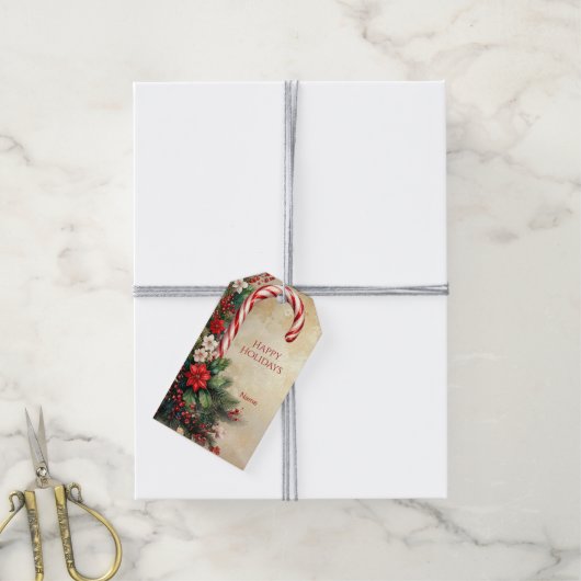 Candy Cane Christmas Gift Tag ギフトタグ (より糸付き)