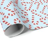 Candy Cane Christmas Gift Wrapping Paper - Blue ラッピングペーパー (ロールコーナー)