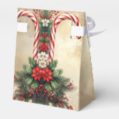 Candy Cane Christmas Holiday Gift Box フェイバーボックス (裏面サイド)