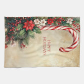 Candy Cane Christmas Holiday Kitchen Towel キッチンタオル (横)