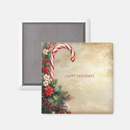 Candy Cane Christmas Holiday Magnet マグネット (正面/裏面)