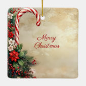 Candy Cane Christmas Holiday Ornament セラミックオーナメント (裏面)