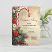 Candy Cane Christmas Holiday Party Invitation 招待状 (スタンド正面)