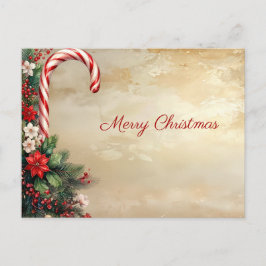 Candy Cane Christmas Holiday Postcard ポストカード