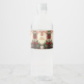 Candy Cane Christmas Holiday Water Bottle Label ペットボトルラベル (正面)