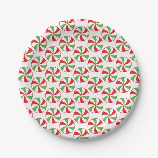 Candy Cane Christmas Party Paper Plates ペーパープレート (正面)