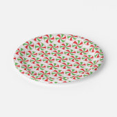 Candy Cane Christmas Party Paper Plates ペーパープレート (アングル)