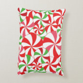 Candy Cane Christmas Print Throw Pillow アクセントクッション (裏面(縦))